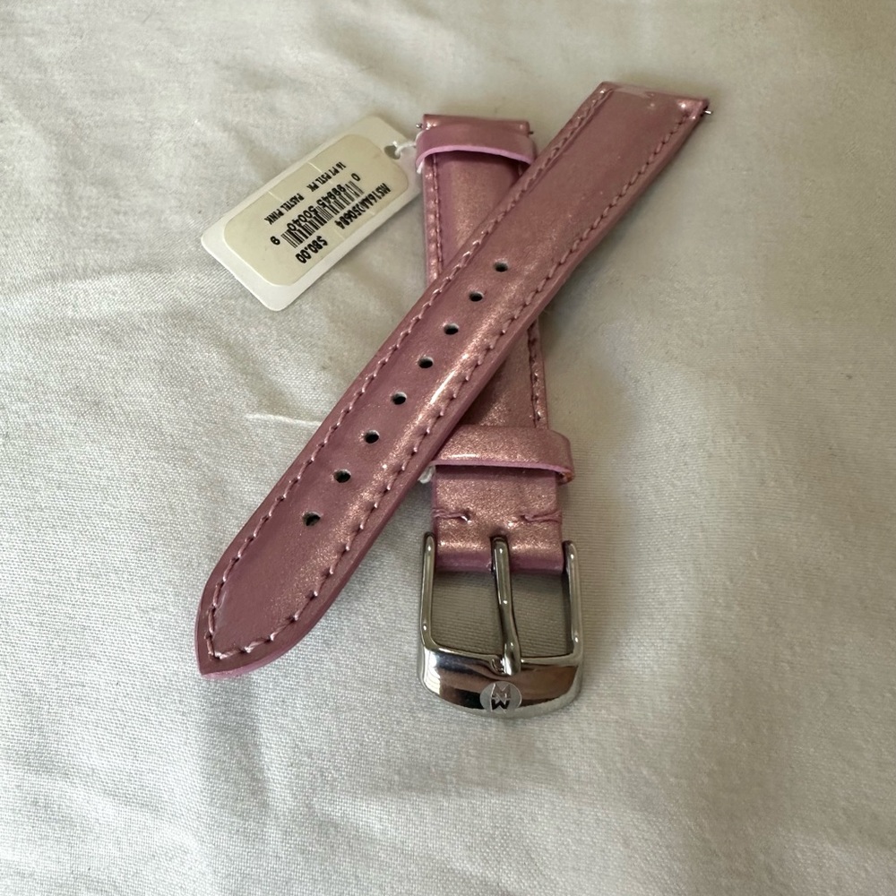 Michele 16MM ‘pastel pink’ patent leather watch strap